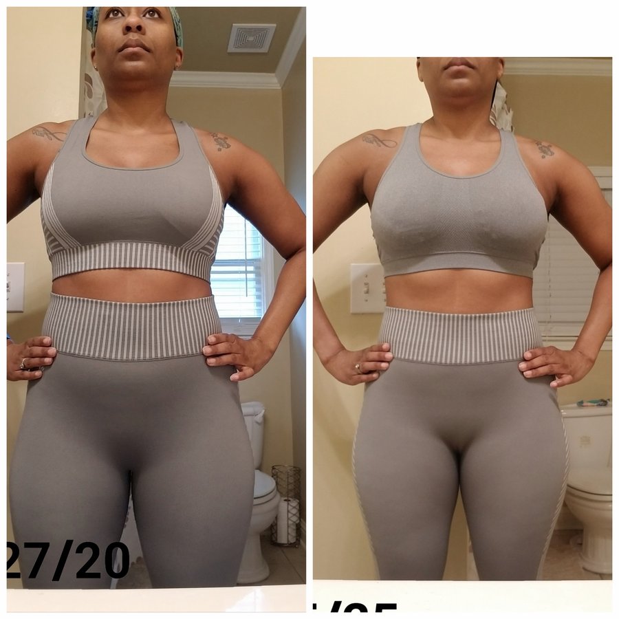 Participant before and after photos from a past transformation challenge